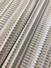 Load image into Gallery viewer, Remnant Fabricut Maltitude Birch Cream Taupe Beige Woven Stripe Water &amp; Stain Resistant Upholstery Fabric  WHS 4226