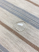 Load image into Gallery viewer, Designer Water &amp; Stain Resistant Beige Grey Brown Nautical Stripe Upholstery Fabric WHS 4243