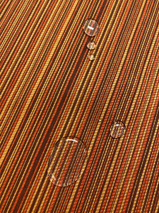1.5 Yds Designer Water & Stain Resistant Burgundy Orange Red Yellow Stripe Upholstery Fabric WHS 4406