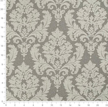 Load image into Gallery viewer, Spanish Made Damask Brocade Grey Silver Upholstery Drapery Fabric CF