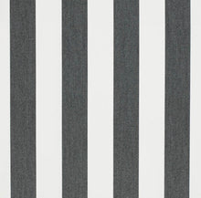 Load image into Gallery viewer, Heavy Duty Outdoor Solution Dyed Acrylic Charcoal Grey Cream Stripe Upholstery Drapery Fabric CF