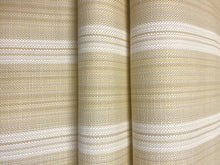 Load image into Gallery viewer, Designer Water &amp; Stain Resistant Indoor Outdoor White Beige Nautical Stripe Upholstery Fabric WHS 4346