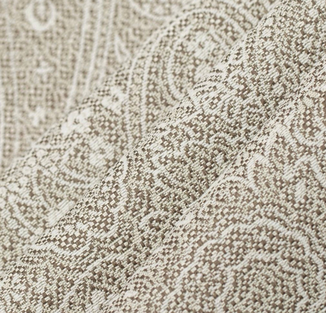 Taupe and Gray Contemporary Paisley Print Cotton Fabric by the Yard  Designer Drapery Curtain or Upholstery Fabric Tan and Gray Fabric M223 