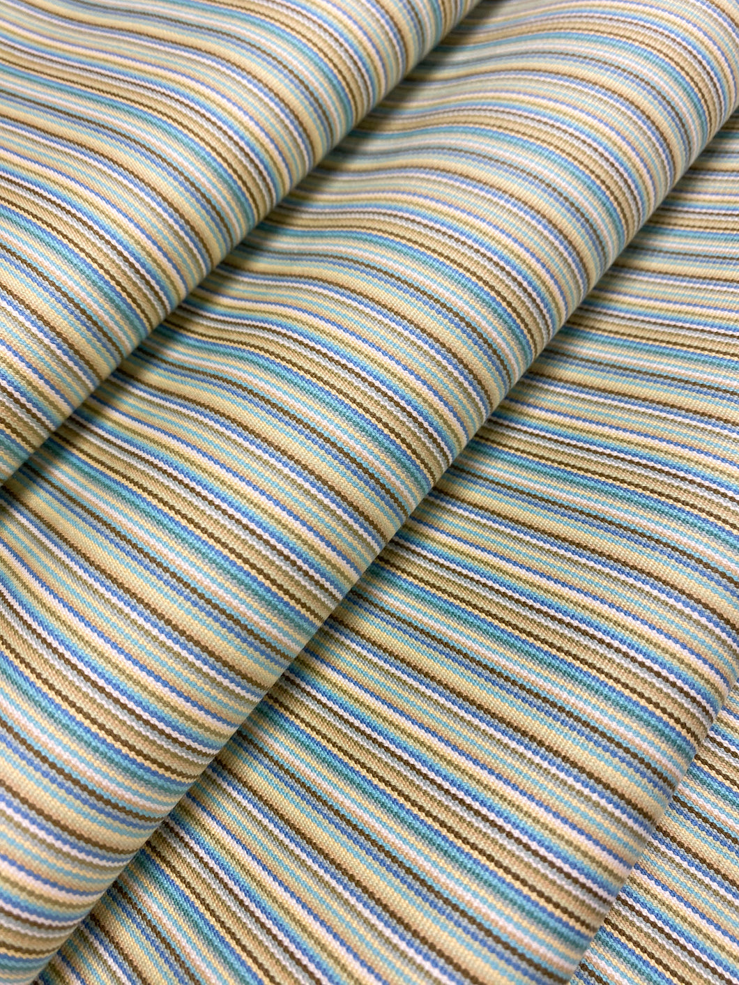Designer Stripe Green Yellow Blue Upholstery Fabric WHS 4392