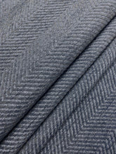 Load image into Gallery viewer, Designer Water &amp; Stain Resistant Navy Blue Chevron Herringbone Chenille Upholstery Fabric WHS 4288