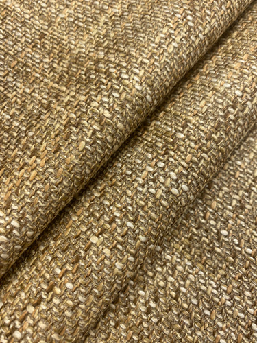 1.5 Yard Designer Brown Taupe Cream Water & Stain Resistant MCM Mid Century Modern Tweed Upholstery Fabric WHS 4437