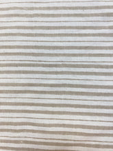 Load image into Gallery viewer, Designer Belgian Linen Cream Beige Taupe Stripe Water Resistant Drapery Fabric WHS 4230