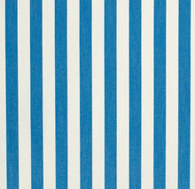 Load image into Gallery viewer, Heavy Duty Outdoor Solution Dyed Acrylic Royal Blue Cream Stripe Upholstery Drapery Fabric CF