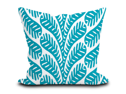 Custom Pillow Cover in Thibaut Ginger Turquoise  - One Side