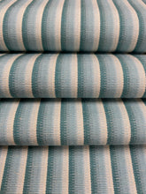 Load image into Gallery viewer, Designer Seafoam Teal Stripe Upholstery Drapery Fabric WHS 4406