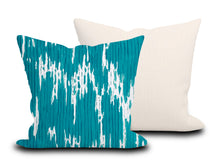 Load image into Gallery viewer, Custom Pillow Cover in Thibaut Abstract Maverick in Teal - One Side