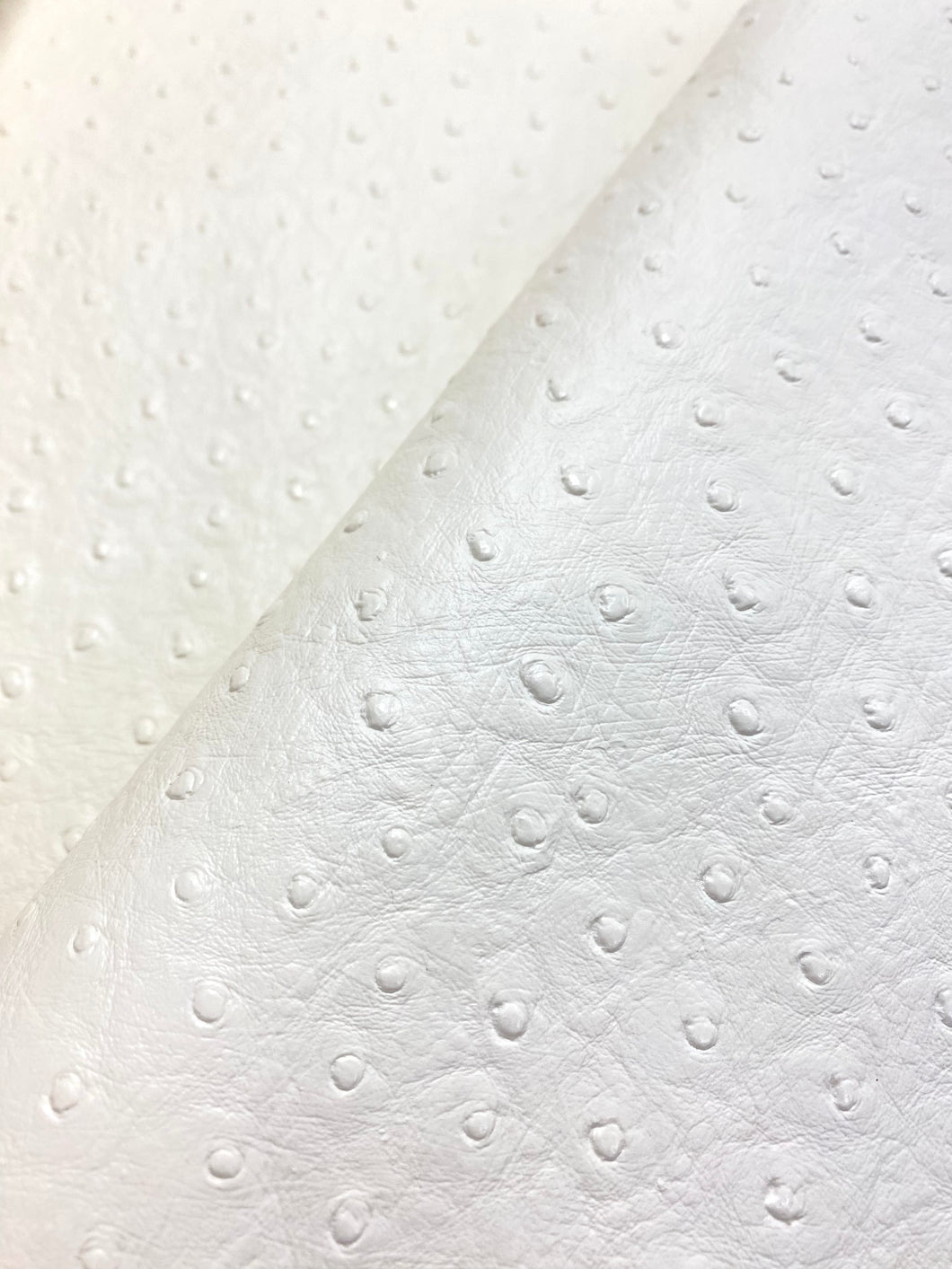 Designer Cream Ostrich Faux Leather Upholstery Vinyl WHS 4377