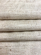Load image into Gallery viewer, Designer Blend Linen Brown Beige Herringbone MCM Mid Century Modern Upholstery Fabric WHS 4376