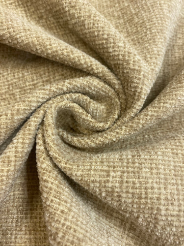 Designer Water & Stain Resistant MCM Mid Century Modern Chenille Wheat Beige Upholstery Fabric WHS 4435