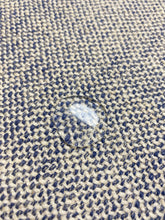 Load image into Gallery viewer, Designer Navy Blue Cream Linen Viscose Tweed MCM Mid Century Modern Water &amp; Stain Resistant Upholstery Fabric WHS 4371