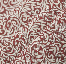 Load image into Gallery viewer, Spanish Made Rust Red Beige Grey Brocade Damask Upholstery Drapery Fabric CF