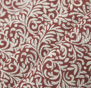 Spanish Made Rust Red Beige Grey Brocade Damask Upholstery Drapery Fabric CF