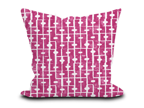 Custom Pillow Cover in Thibaut Abstract Haven in Pink - One Side