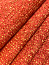 Load image into Gallery viewer, Designer Water &amp; Stain Resistant Rusty Red Beige Chenille MCM Mid Century Modern Upholstery Fabric WHS 4332