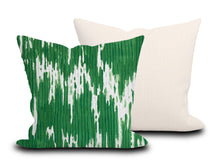 Load image into Gallery viewer, Custom Pillow Cover in Thibaut Abstract Maverick in Emerald Green - One Side
