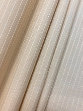 Load image into Gallery viewer, 1.8 Yd Designer Water &amp; Stain Resistant Beige Stitched Stripe Nautical Upholstery Fabric WHS 4291