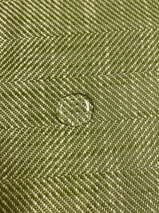 Designer Lime Green Beige MCM Mid Century Modern Herringbone Chevron Tweed Water & Stain Resistant Upholstery Fabric WHS 4236