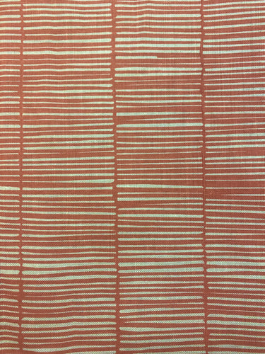 CW Stockwell Cabana Terracotta Orange Belgium Linen Upholstery Drapery Fabric WHS 4252