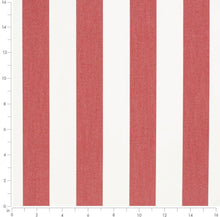 Load image into Gallery viewer, Heavy Duty Outdoor Solution Dyed Acrylic Red Cream Stripe Upholstery Drapery Fabric CF