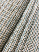 Load image into Gallery viewer, Designer Reversible Water &amp; Stain Resistant Seafoam Aqua Sage Green Taupe Chenille MCM Mid Century Modern Upholstery Fabric WHS 4352