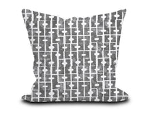 Load image into Gallery viewer, Custom Pillow Cover in Thibaut Abstract Haven in Black - One Side