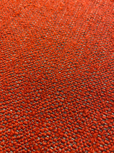 Load image into Gallery viewer, 1.3 Yard Designer Burnt Orange Red Beige Tweed Water &amp; Stain Resistant MCM Mid Century Modern Upholstery Fabric WHS 4440