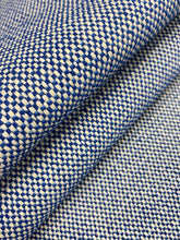 Load image into Gallery viewer, 1.25 Yd Designer Royal Blue Cream MCM Mid Century Modern Tweed Upholstery Fabric WHS 4267
