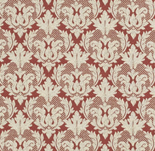 Load image into Gallery viewer, Spanish Made Rust Red Beige Grey Brocade Damask Upholstery Drapery Fabric CF