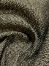 Load image into Gallery viewer, Designer Charcoal Grey Brown Seafoam Tweed MCM Mid Century Modern Water &amp; Stain Resistant Upholstery Fabric WHS 4415