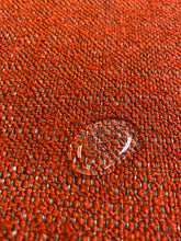 Load image into Gallery viewer, 1.3 Yard Designer Burnt Orange Red Beige Tweed Water &amp; Stain Resistant MCM Mid Century Modern Upholstery Fabric WHS 4440