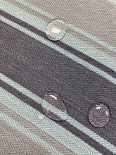 Load image into Gallery viewer, Designer Water &amp; Stain Resistant Stripe Blue Grey Upholstery Fabric WHS 4338