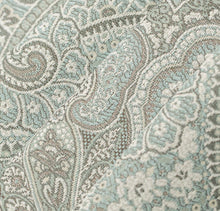 Load image into Gallery viewer, Spanish Made Damask Seafoam Aqua Grey White Upholstery Drapery Fabric CF