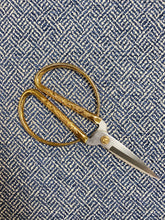 Load image into Gallery viewer, Designer Navy Blue White Geometric Fret Upholstery Fabric WHS 4285