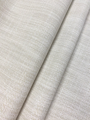 Designer Water & Stain Resistant Faux Linen Ivory Beige Upholstery Fabric WHS 4507