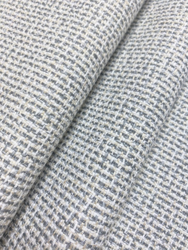 Designer Performance Indoor Outdoor Beige Grey White MCM Mid Century Modern Tweed Upholstery Fabric WHS 4375