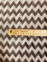 Load image into Gallery viewer, 1.35 Yard Designer Taupe Brown Herringbone Chevron Velvet Upholstery Fabric WHS 4372