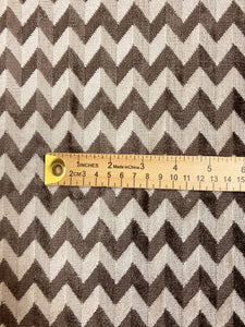 1.35 Yard Designer Taupe Brown Herringbone Chevron Velvet Upholstery Fabric WHS 4372