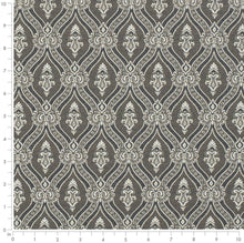 Load image into Gallery viewer, Spanish Made Charcoal Black Grey White Brocade Damask Upholstery Drapery Fabric CF