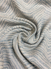 Load image into Gallery viewer, Designer Reversible Linen Steel Blue Grey Chevron Drapery Fabric WHS 4312