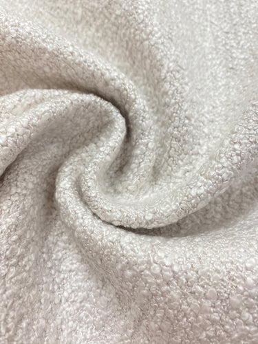 Designer Heavy Duty Oyster Cream Boucle MCM Mid Century Modern Water & Stain Resistant Upholstery Fabric WHS 4413