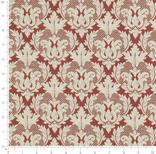 Load image into Gallery viewer, Spanish Made Rust Red Beige Grey Brocade Damask Upholstery Drapery Fabric CF