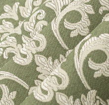 Load image into Gallery viewer, Spanish Made Damask Brocade Sage Green Upholstery Drapery Fabric CF
