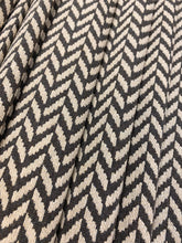 Load image into Gallery viewer, Designer Grey Ivory Herringbone MCM Mid Century Modern Water &amp; Stain Resistant Upholstery Fabric