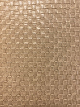 Load image into Gallery viewer, 1.5 Yard Designer Heavy Duty Basketweave Taupe Faux Leather Upholstery Vinyl WHS 4471