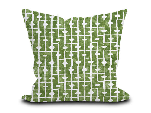 Custom Pillow Cover in Thibaut Abstract Haven in Green - One Side